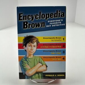 Encyclopedia Brown Box Set Books 1-4 Donald J Sobol Puffin Paperback Mystery‎